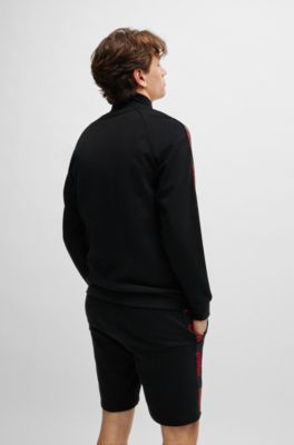 HUGO - Relaxed-fit zip-up jacket with logo tape