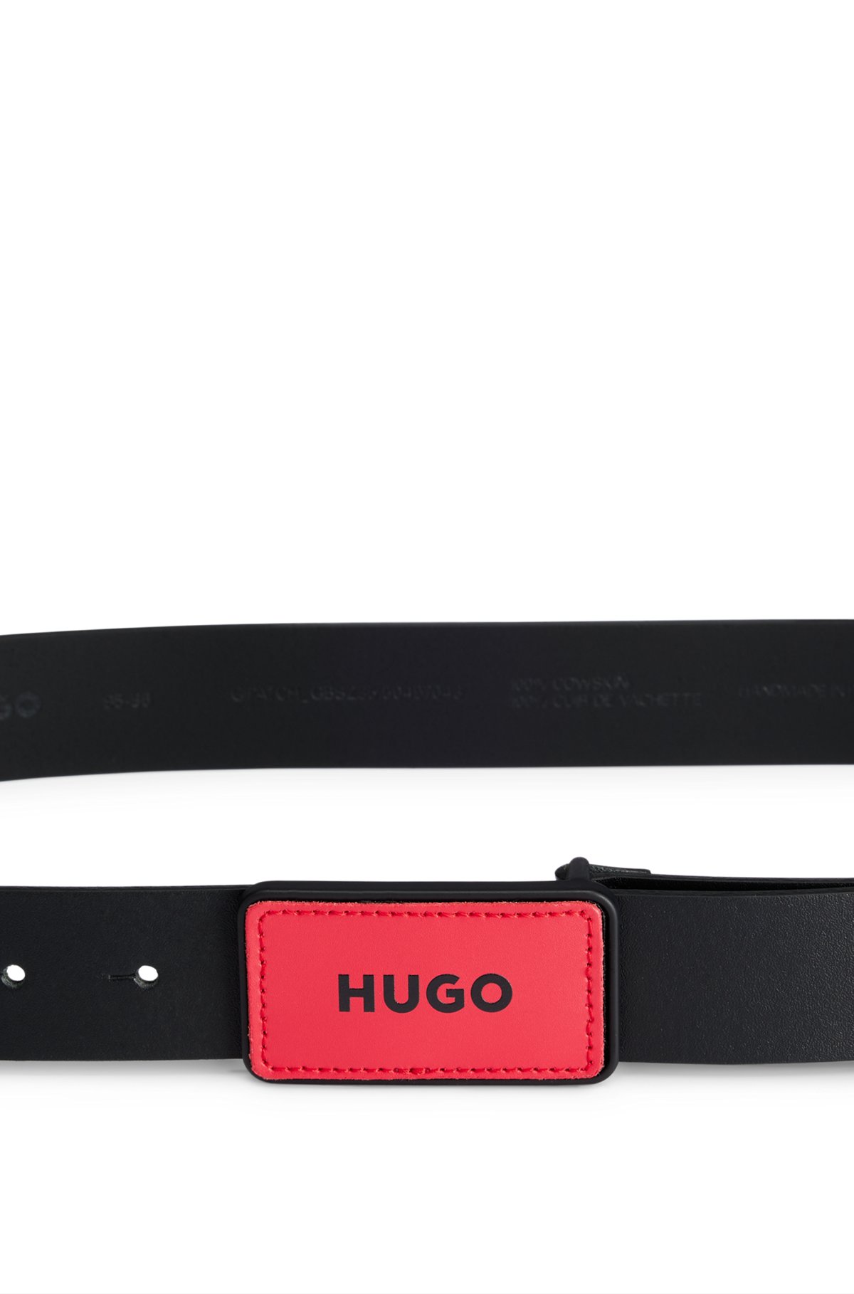 HUGO - Ledergürtel mit austauschbaren Schließen-Patches