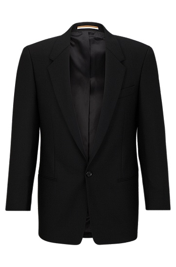 BOSS 博斯弹性面料宽松版型夹克外套,  001_Black