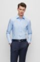 Slim-fit overhemd van gemakkelijk te strijken katoenen popeline, Lichtblauw
