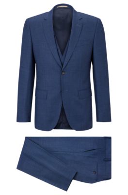 HUGO BOSS THREE-PIECE SLIM-FIT SUIT IN A WOOL BLEND