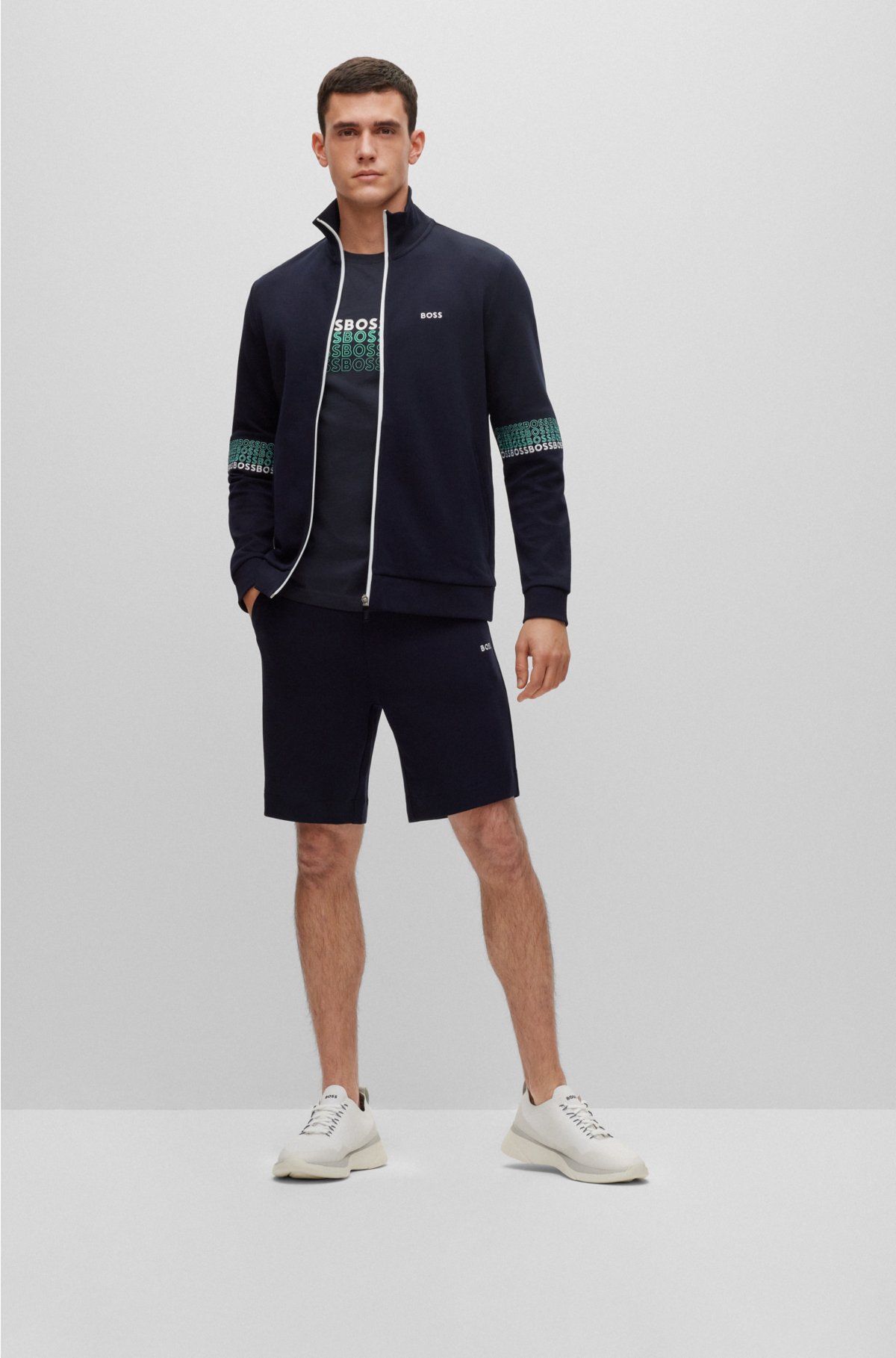 Regular-fit BOSS - with multi-coloured logos shorts