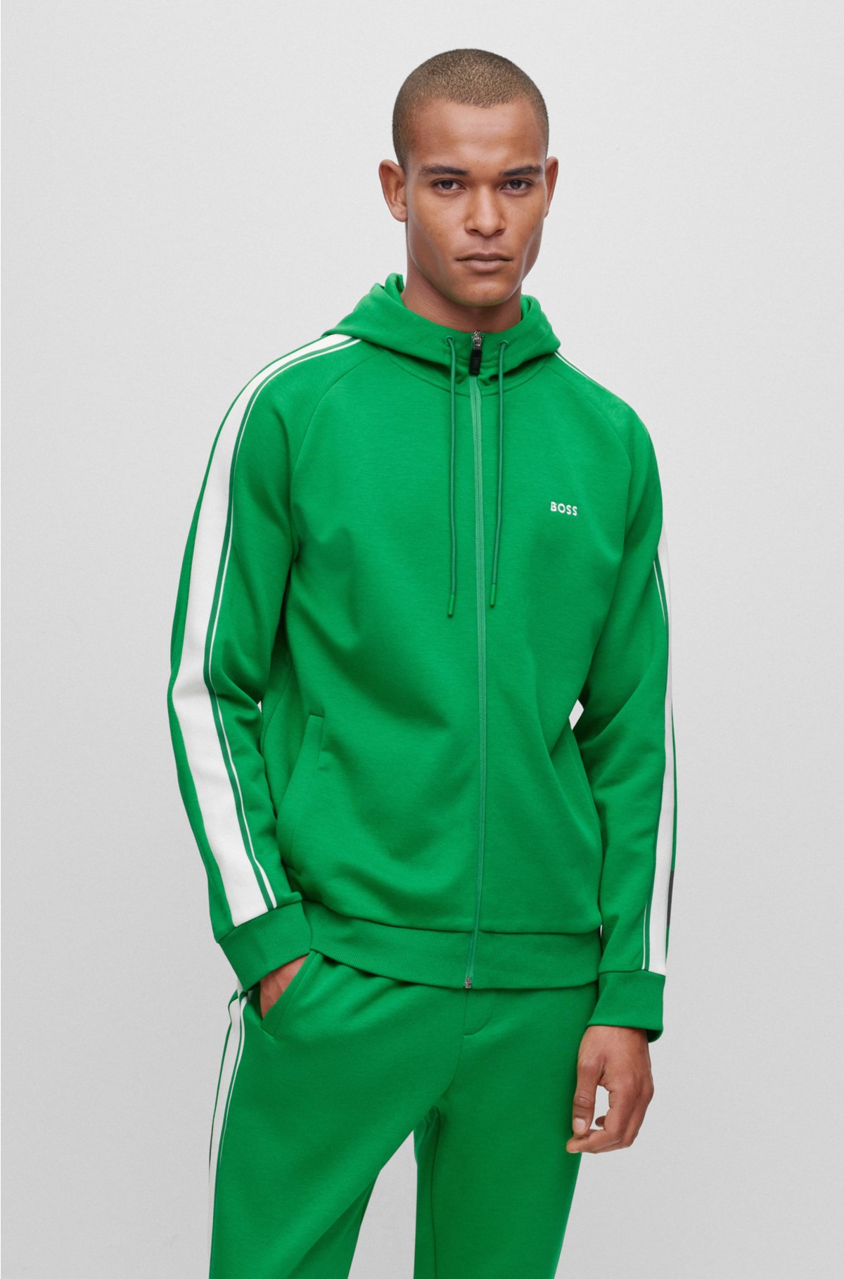 BOSS - Regular-fit tracksuit with logos piping