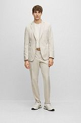 Slim-fit suit in water-repellent fabric, White