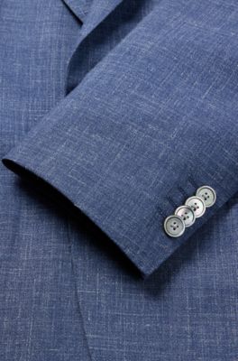 BOSS Slimfit suit in wool, Tussah silk and linen