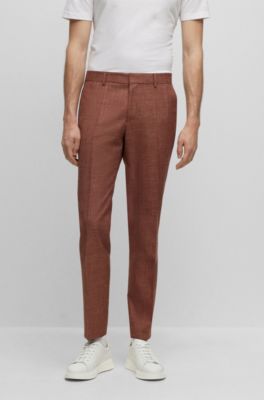 Slim-fit suit in wool, Tussah silk and linen, Red