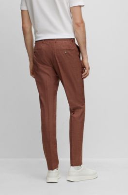 Slim-fit suit in wool, Tussah silk and linen, Red