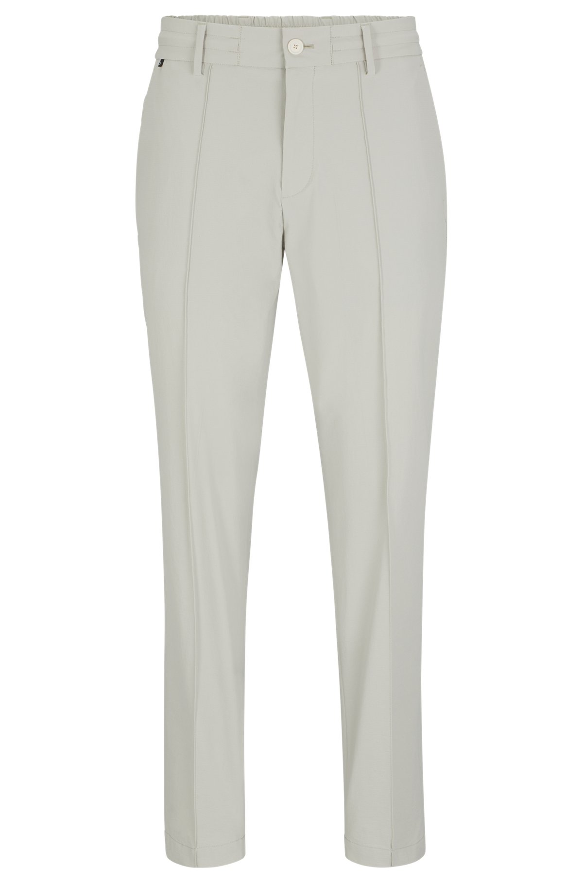 Slim-fit trousers in performance-stretch water-repellent fabric, Beige