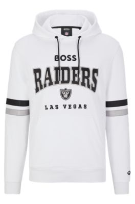 Hugo Boss Boss Nfl Cotton-terry Hoodie With Collaborative Branding In Raiders