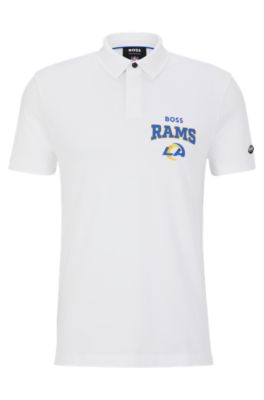 Hugo Boss Boss X Nfl Cotton-piqu Polo Shirt With Collaborative Branding In Rams