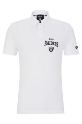 Hugo Boss Boss Nfl Cotton-piqu Polo Shirt With Collaborative Branding In Raiders