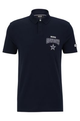 Hugo Boss Boss Nfl Cotton-piqu Polo Shirt With Collaborative Branding In Cowboys