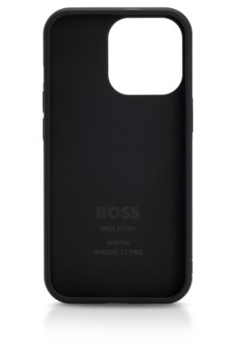 BOSS Leathercovered iPhone 13 case with allover monograms