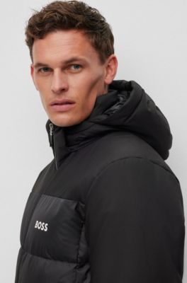 BOSS Regularfit waterrepellent down jacket with logo detail