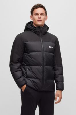 BOSS Regularfit waterrepellent down jacket with logo detail