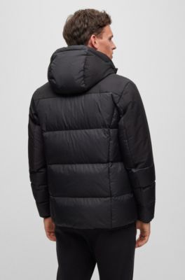 BOSS Regularfit waterrepellent down jacket with logo detail