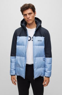 BOSS Regularfit waterrepellent down jacket with logo detail
