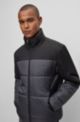 Regular-fit water-repellent padded jacket in mixed materials, Dark Grey