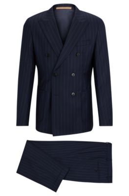 Double breasted hot sale striped suit