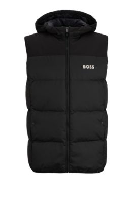 BOSS - はっ水 フーデッドジレ ロゴディテール