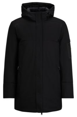 BOSS Water repellent parka jacket with logo sleeve pocket