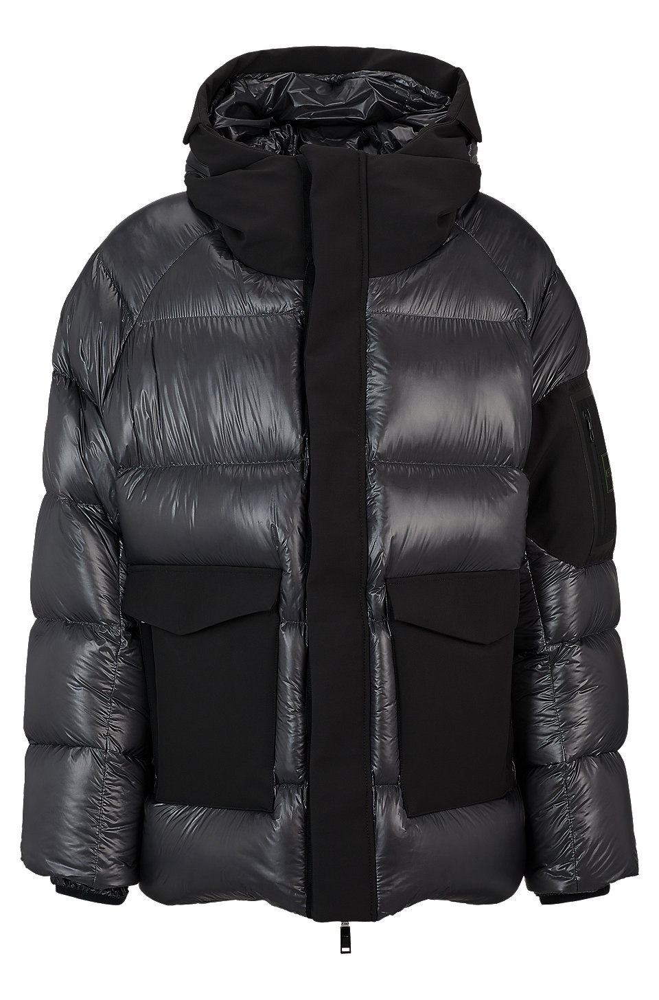 BOSS - Oversized-fit water-repellent jacket in mixed materials