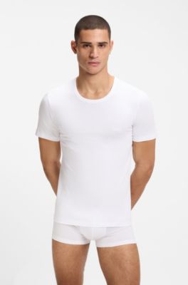 Three-pack of underwear T-shirts in cotton, White / Blue