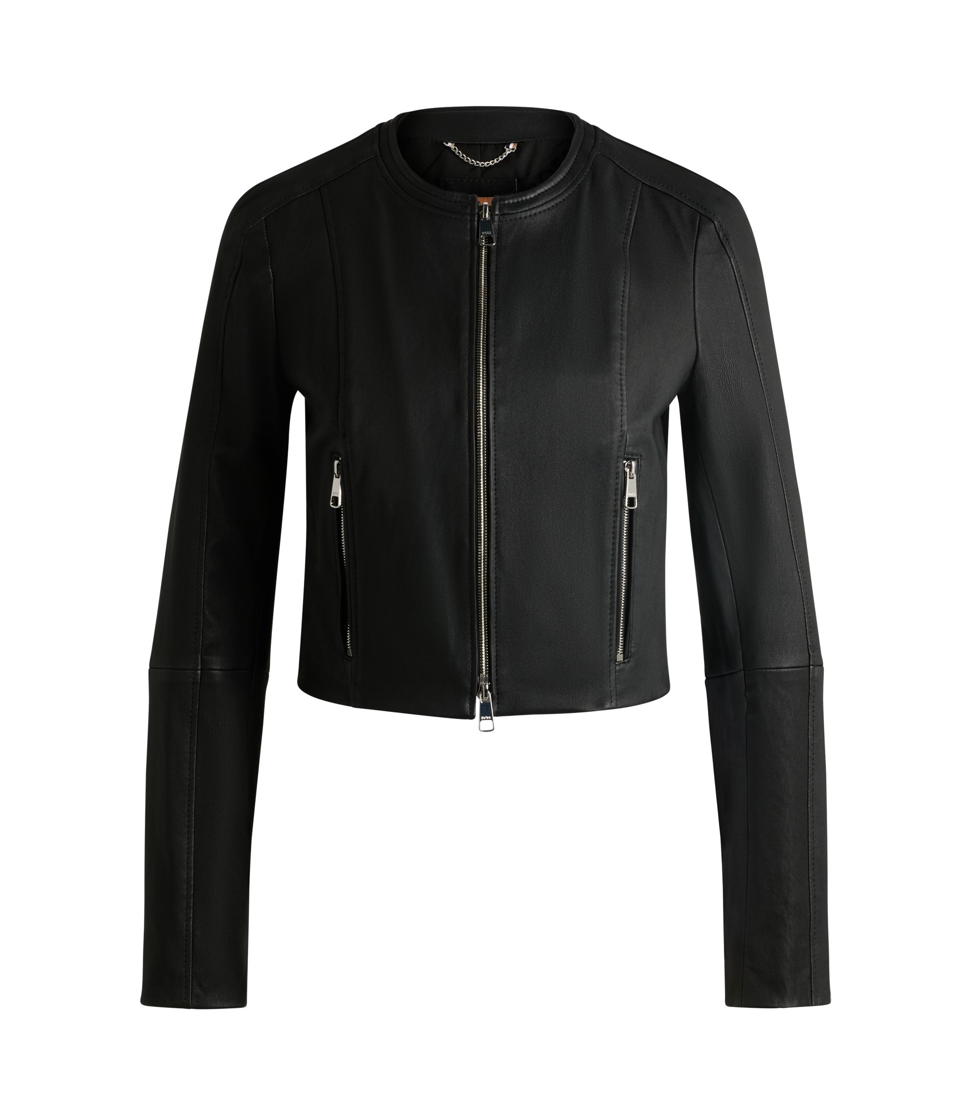 BOSS ブラックレザージャケット BOSS レザージャケット | ブラック | FARFETCH JP