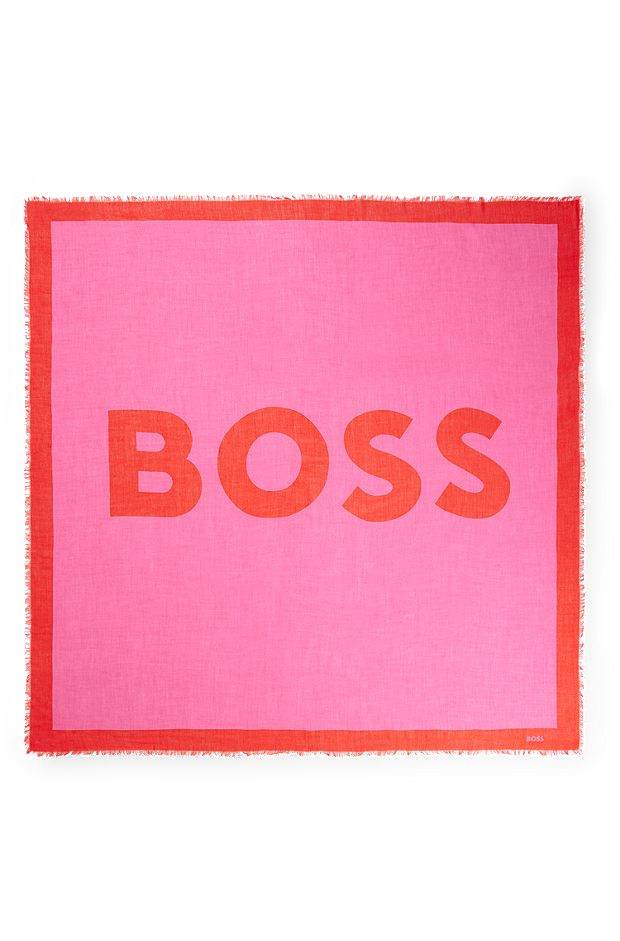 Square scarf with large logo print, Pink