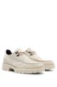 Suede Derby shoes with chunky rubber outsole, Beige