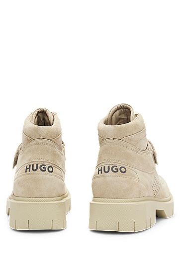 HUGO 雨果品牌细节水洗绒面革半靴