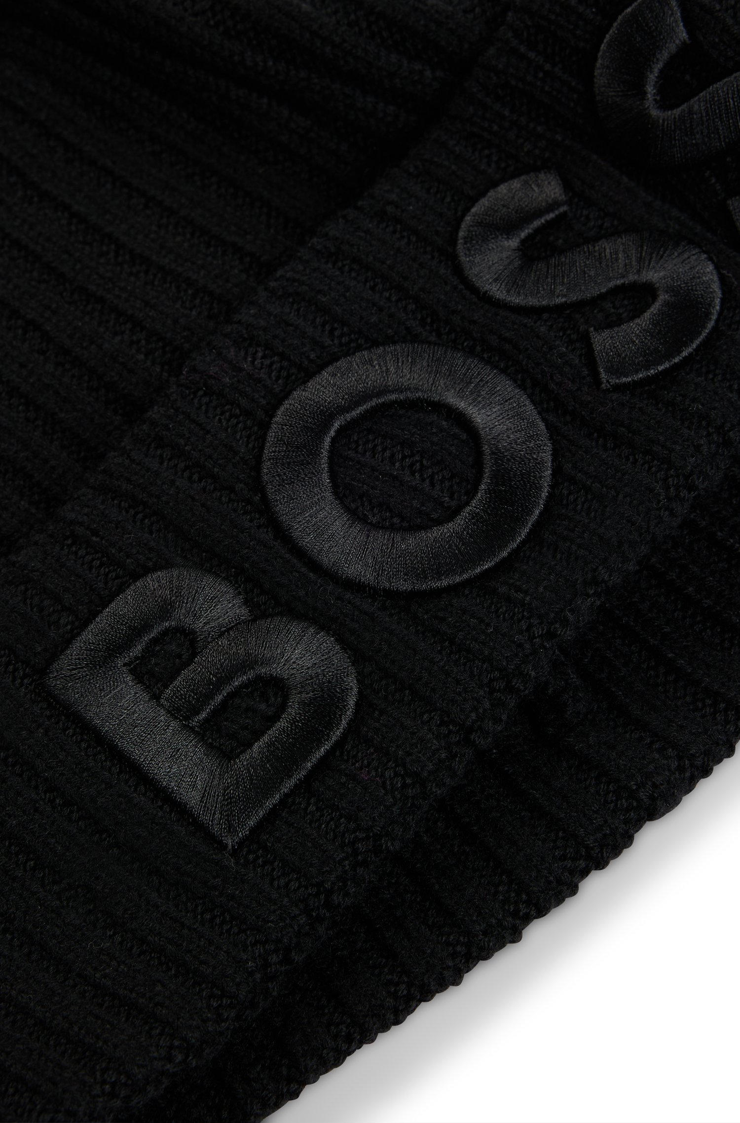 Boss Virgin-wool beanie hat with embroidered logo mössor dam – bild 2