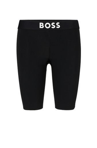 Cycling shorts with logo waistband, Black