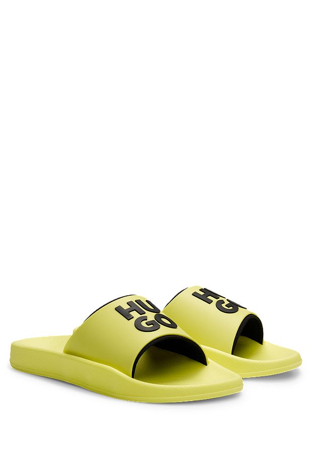 Slides com alças com logótipo da marca, Amarelo-claro