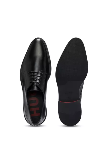 Derby shoes in nappa leather with embossed logo