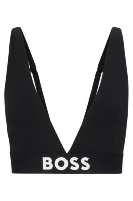 BOSS - Stretch-Gewebe mit Gepolsterter aus Triangel-BH Kontrast-Logo