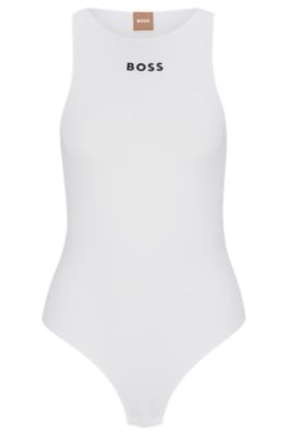 BOSS - Sleeveless bodysuit with contrast logo