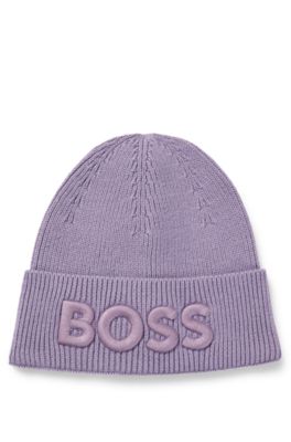 Mütze BOSS und mit - Logo-Stickerei aus Wolle Baumwolle