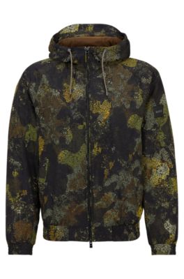 BOSS - Zip-up hooded jacket with seasonal print