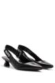 Heeled pumps in nappa leather with branded slingback strap, Black