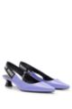 Heeled pumps in nappa leather with branded slingback strap, Light Purple