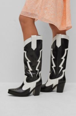 HUGO Cubanheel cowboy boots in leather