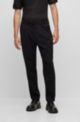 Relaxed-fit trousers in monogrammed stretch material, Black