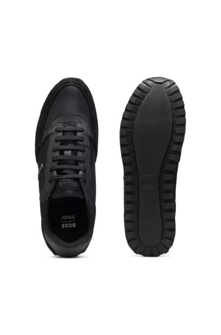 Running-inspired trainers with faux-leather trims