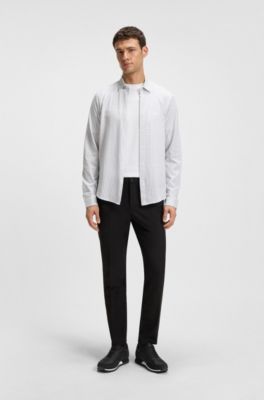 Logo-trim trainers with faux-leather details, Black