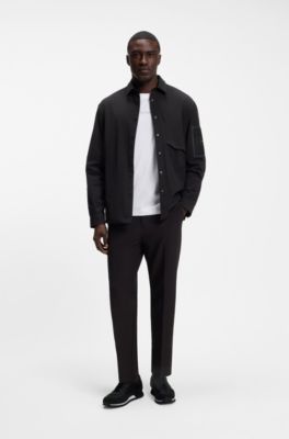 Sneakers con dettagli in similpelle e logo, Nero