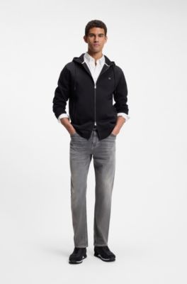 Logo-trim trainers with faux-leather details, Black