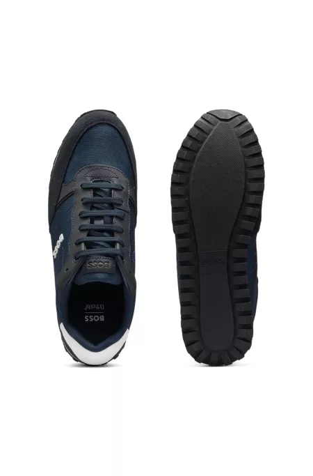 Running-inspired trainers with faux-leather trims