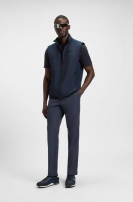 Running-inspired trainers with faux-leather trims, Dark Blue