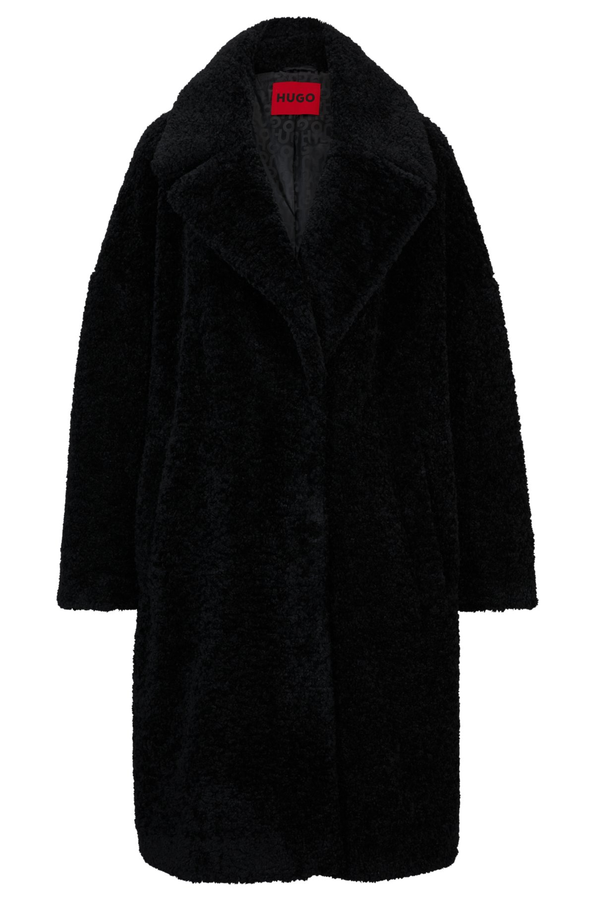 manteau noir peluche